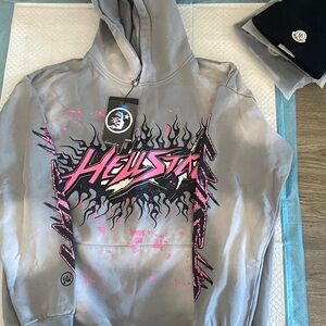 Hellstar Gray and Pink Women's Hoodie
